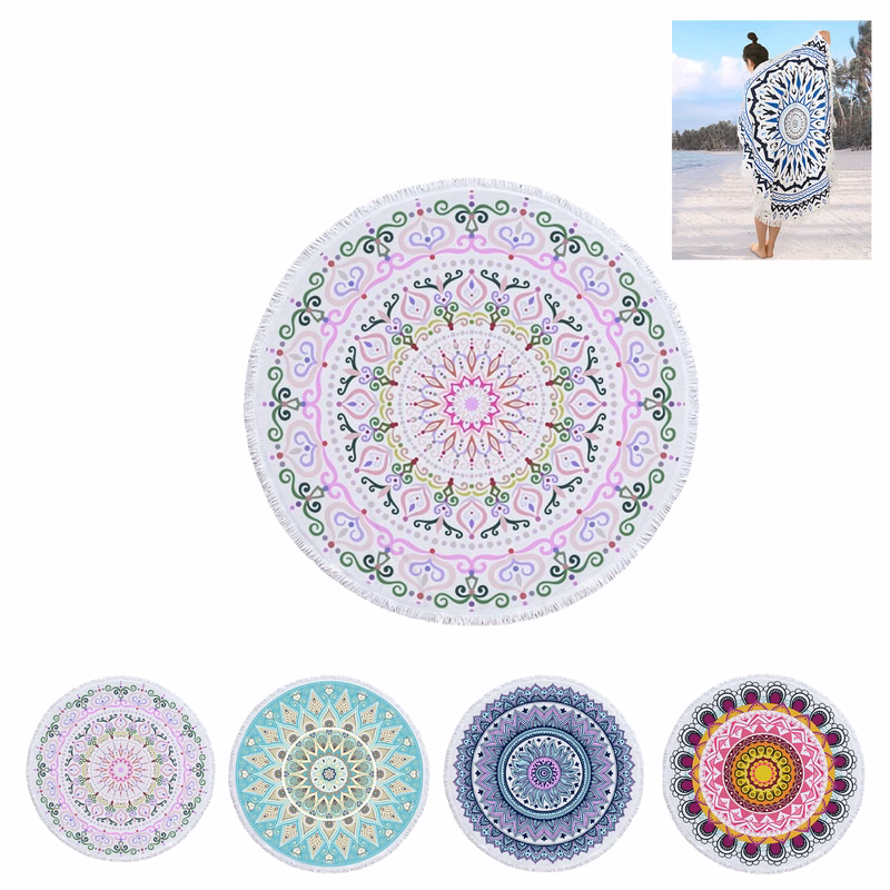 Moq 50pcs Round Beach Towel And Beach Mat