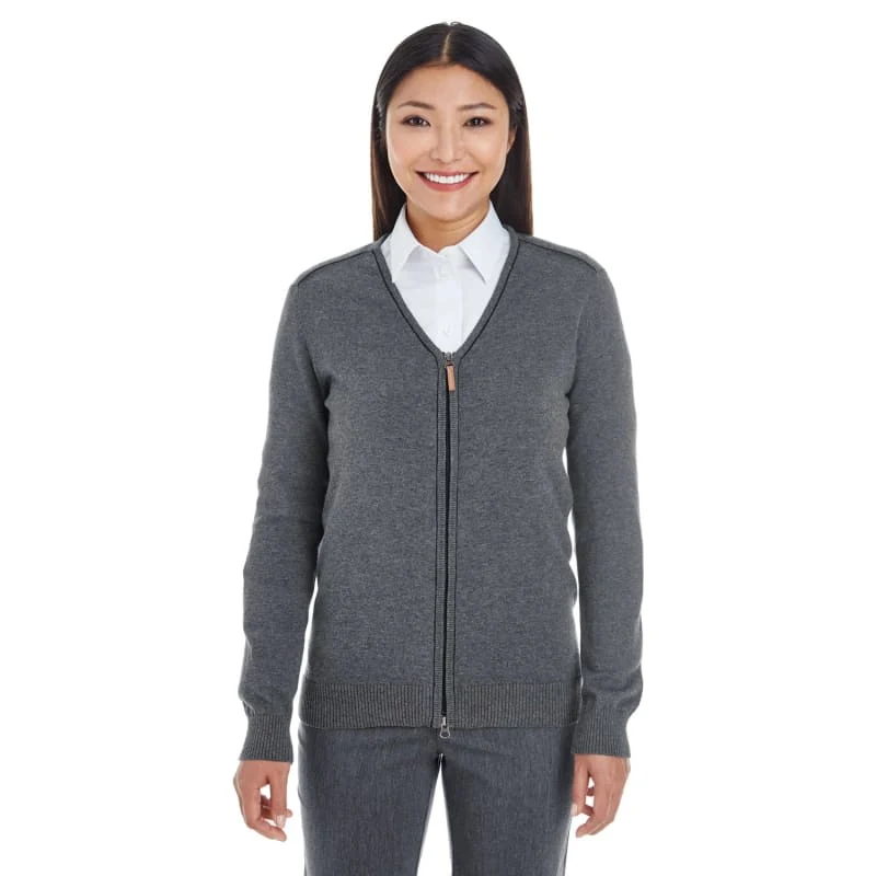 Devon & Jones Ladies' Manchester Fully-Fashioned Full-Zip Cardigan Sweater 1