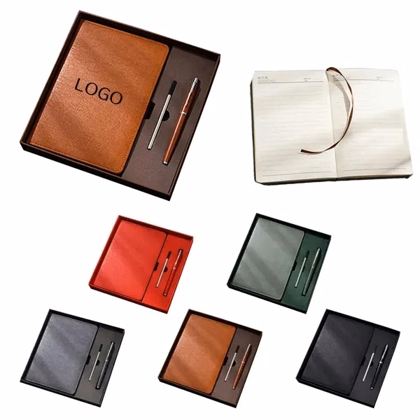 Classic Leather A5 Notebook Gift Set