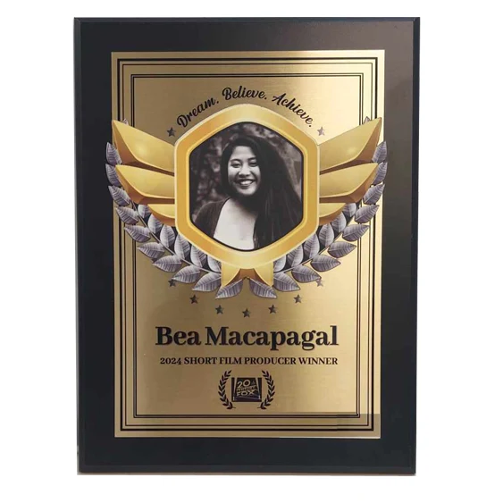 Black Matte Board Varsity Plaque With Custom Logo 1