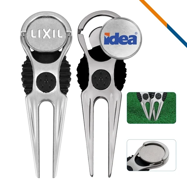 Custom Lightweight Zinc Alloy Golf Divot Tool — Pocket-Size Golf Giveaway 1