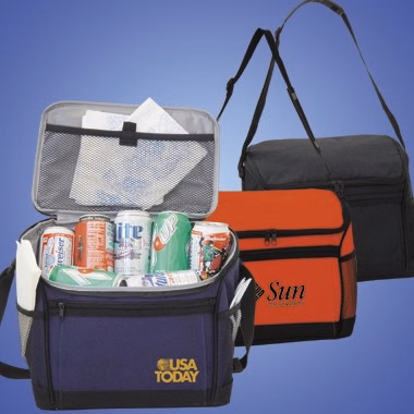 600D POLYESTER W/PVC BACKING + FOAM 12 PACK COOLER
