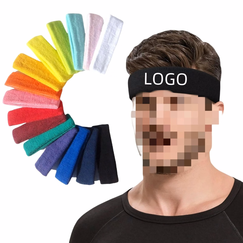 Elastic Terry Cloth Sports Sweat-Proof Headband