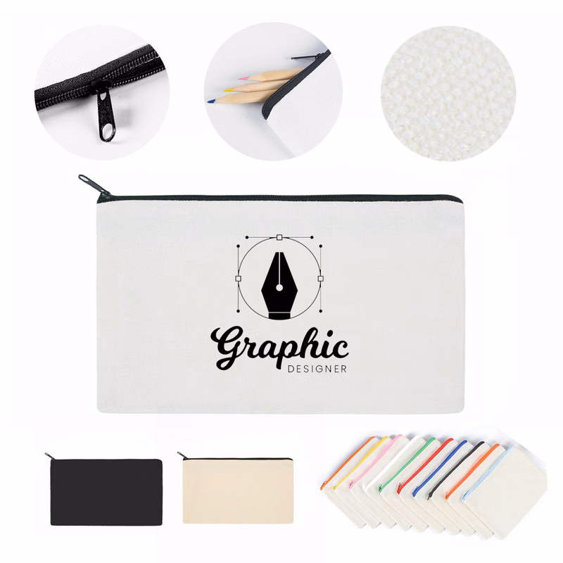 Customizable Canvas Cosmetic Pouch