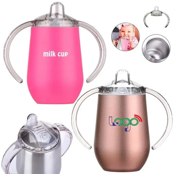 Eggshell Bottle Insulated Sippy Cup Double Handles Tumbler for Commutes, Fitness and Travel 1