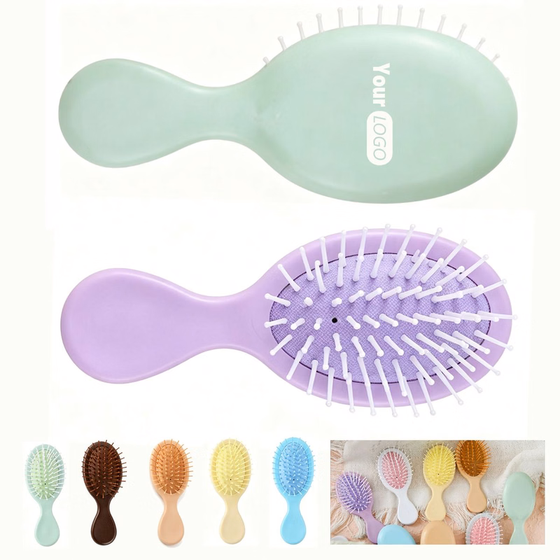 Macaron Plastic Hair Comb With Soft Round Bristles