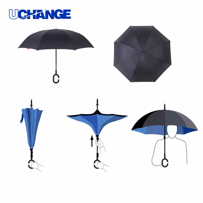 Double Layer Inversion Umbrella With C Handle