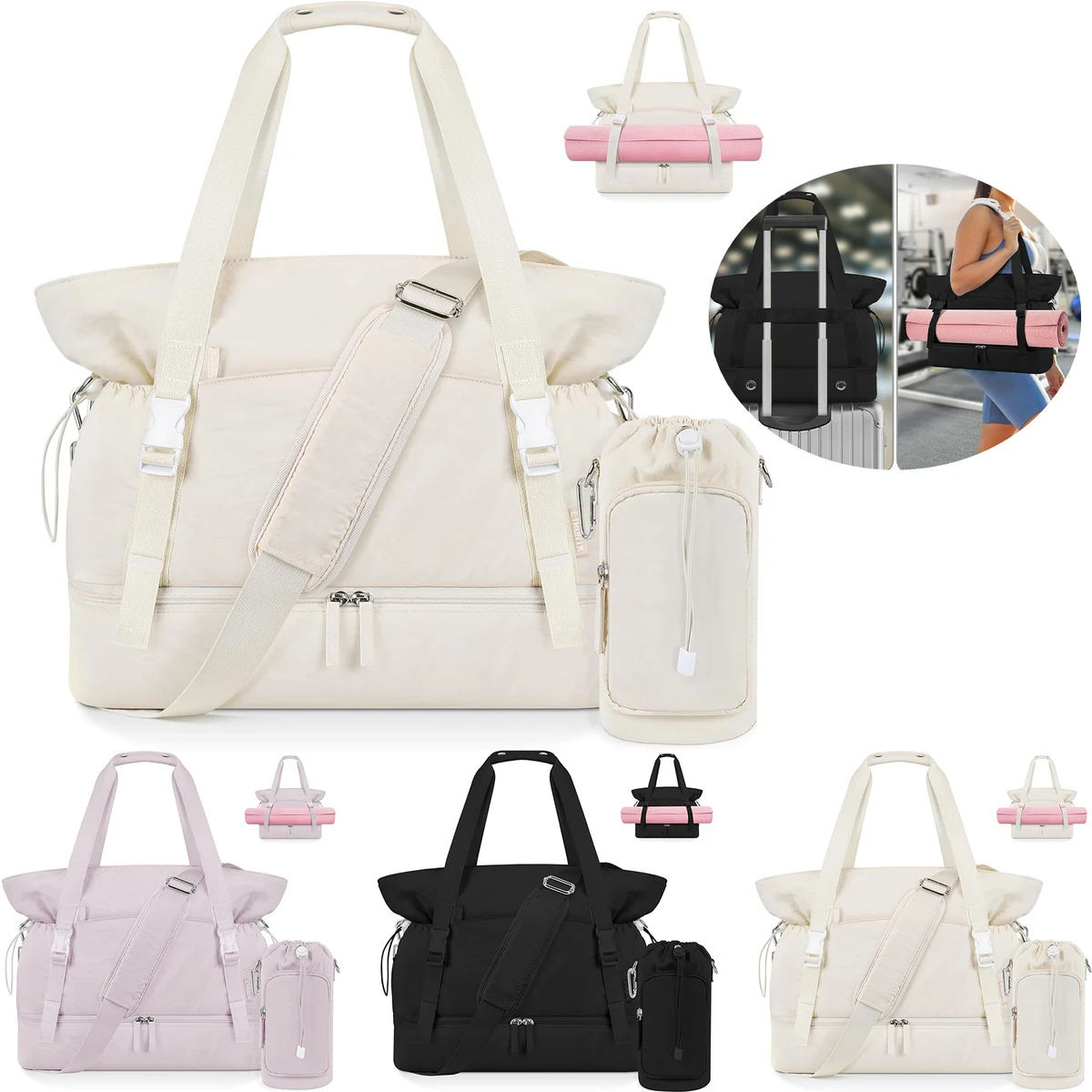 Yoga Mat Bag with Water Bottle Bag 1