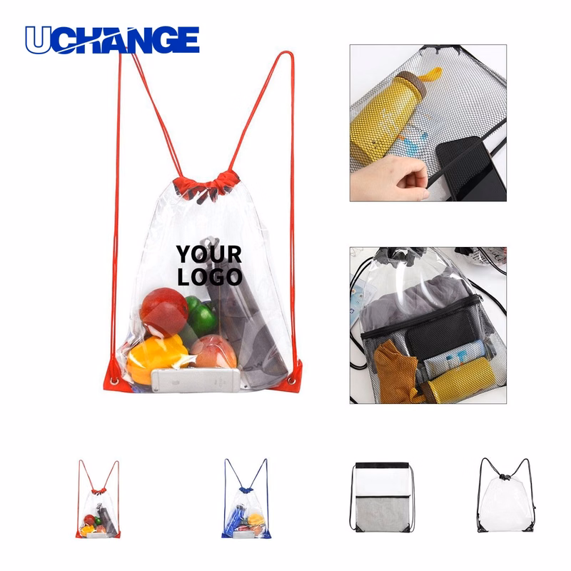PVC Clear Drawstring Carry Sack Bag Organizer