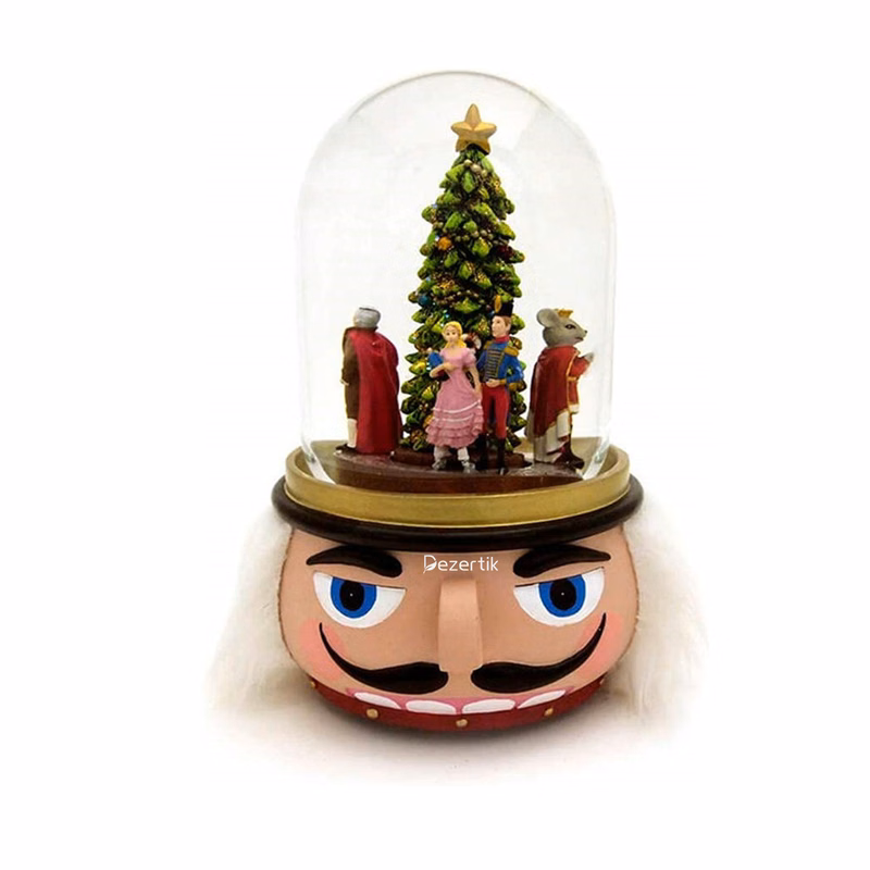 Resin Christmas Music Bell with Light for Home Decoration