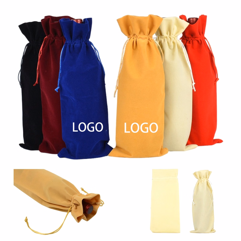 Velvet Drawstring Wine Bag