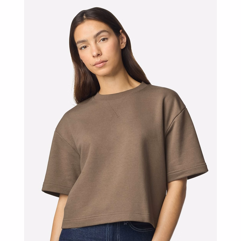 Women's French Terry Mid-Length Boxy Top - FTCB0
