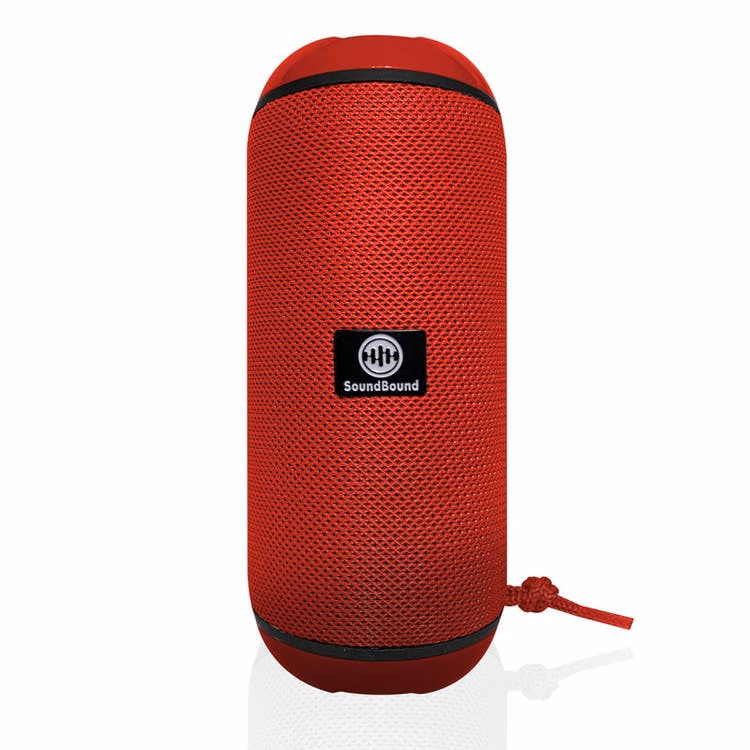 Bluetooth Wireless Speaker - Hand Strap Red Grip Curved