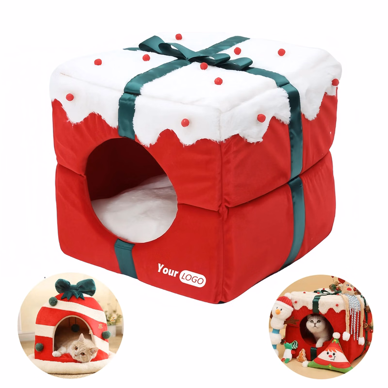 Fleece Christmas Removable Pet Cat Litter
