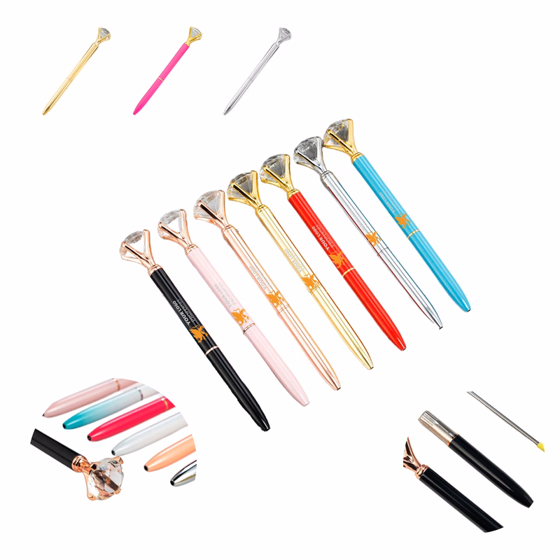 MOQ 100 Luxury Diamond Ballpoint Pen Elegant Writing Tool