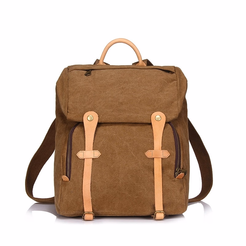 Vintage Waxed Canvas Leather Backpack