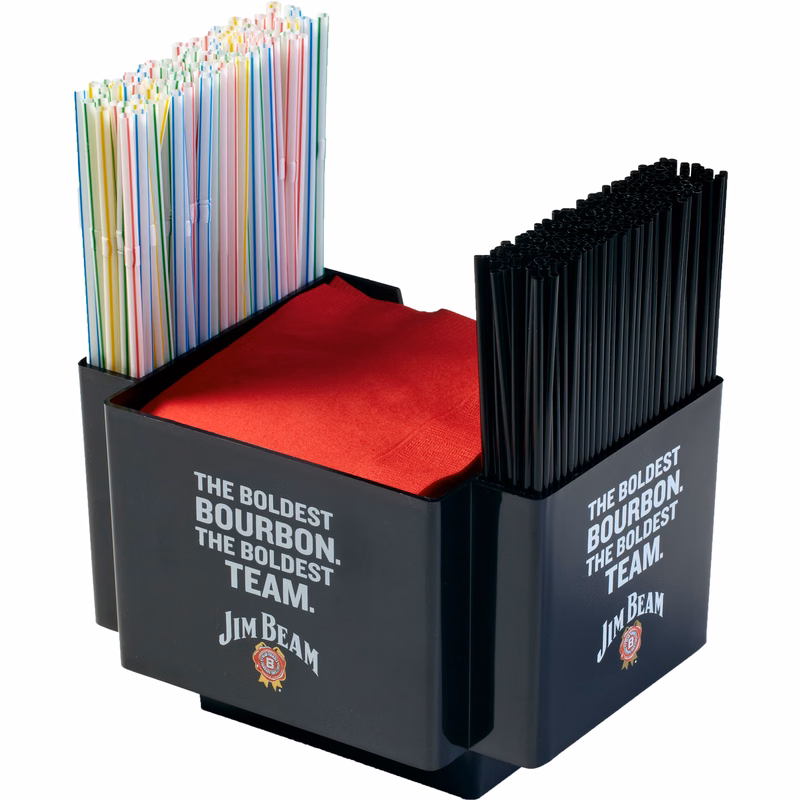 3 Sided Cocktail Napkin Holder w/2 Full Side Pockets