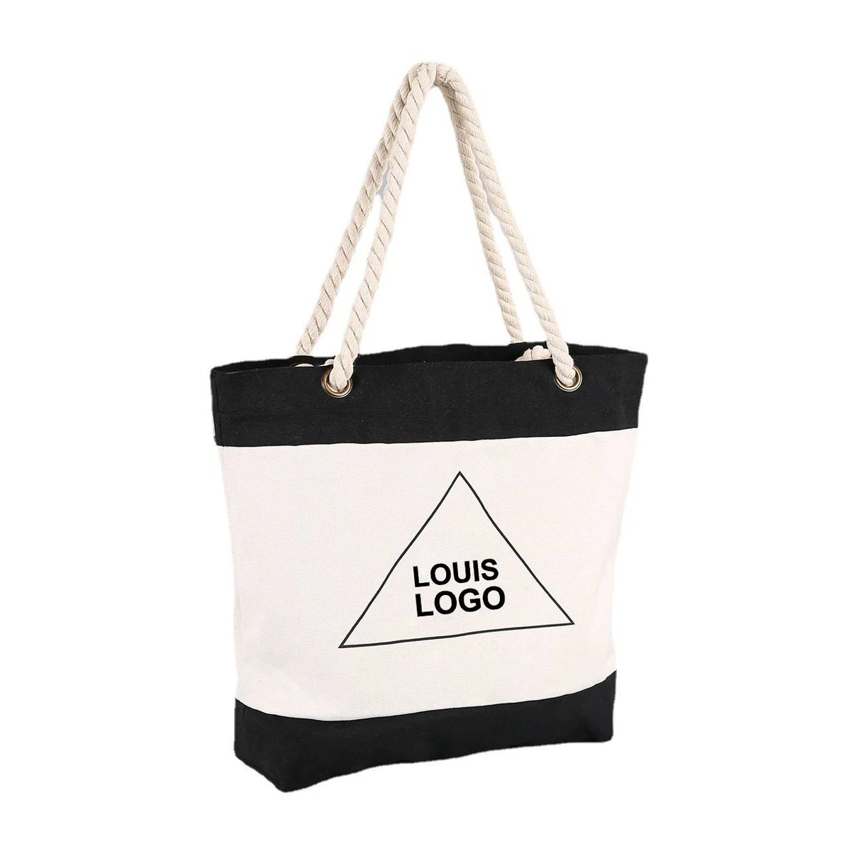 Cotton Tote Bag with Rope Handle, custom tote bag with logo imprint 1