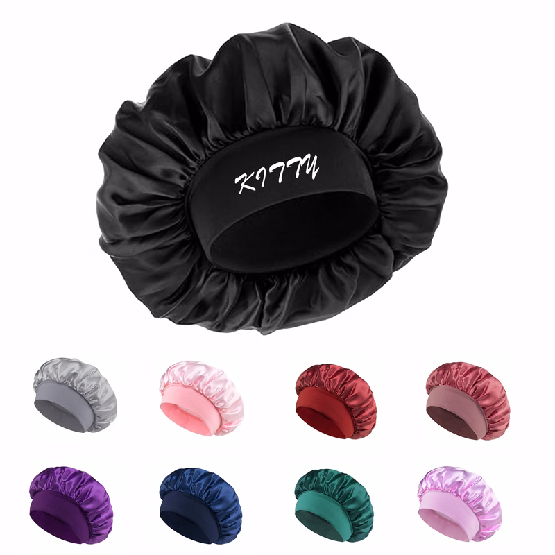 Satin wide-brimmed women's chemo cap and  sleep cap