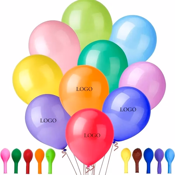 Custom 10 Inch Latex Party Balloons Assorted Colors — Festive Celebration Giveaway