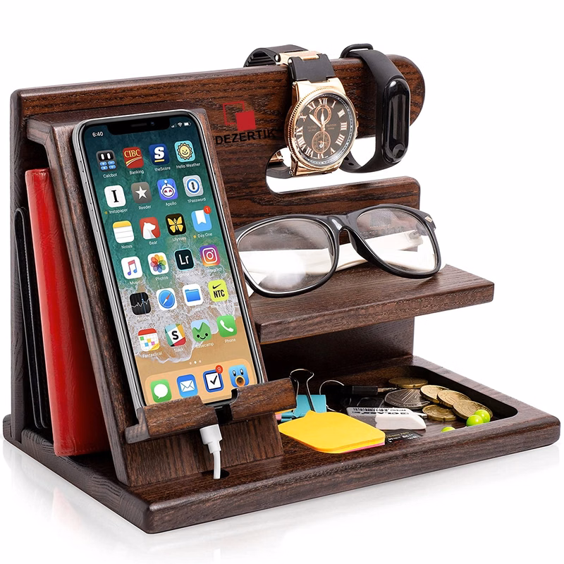 Wooden Phone Docking Station Stand