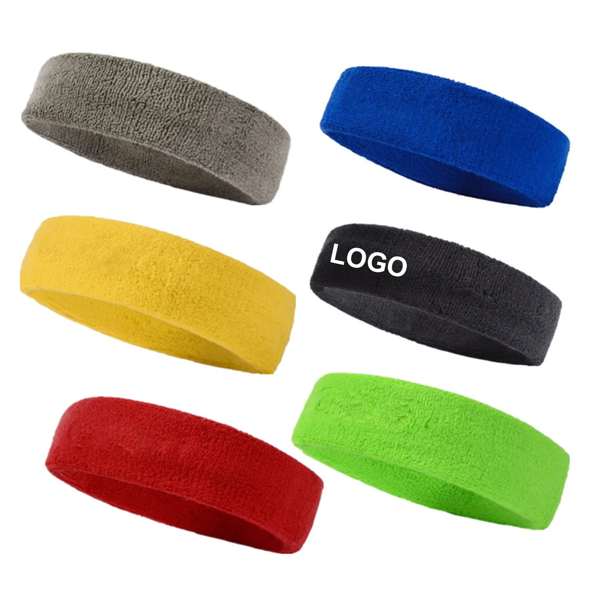 Embroidered Terry Sweat Sport Headband 1
