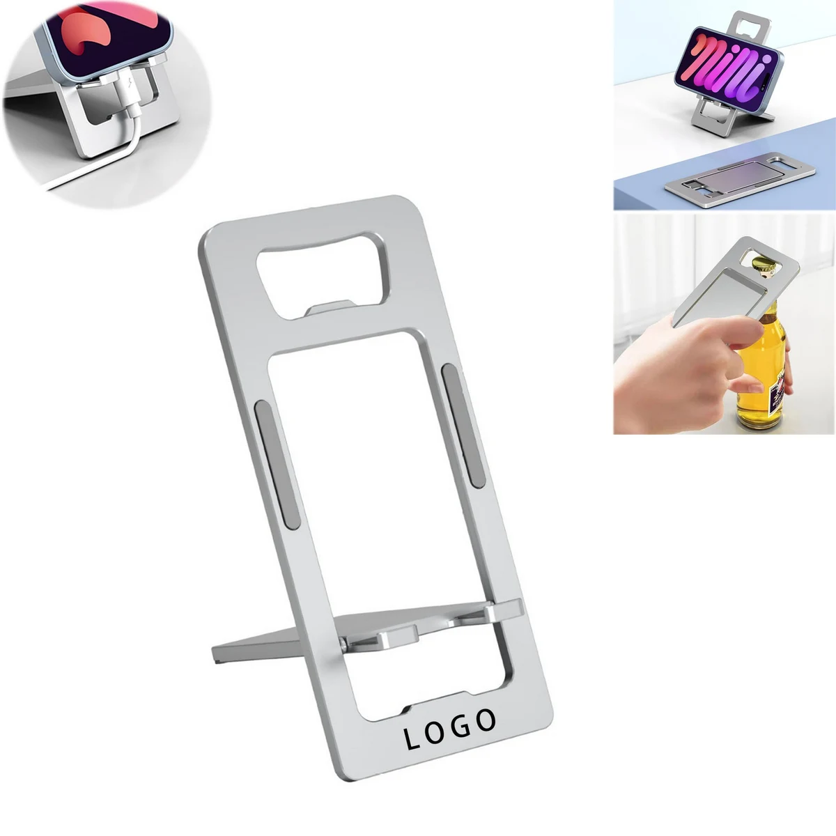 Cell Phone Kickstand Desk Phone Holder Bottle Opener 1