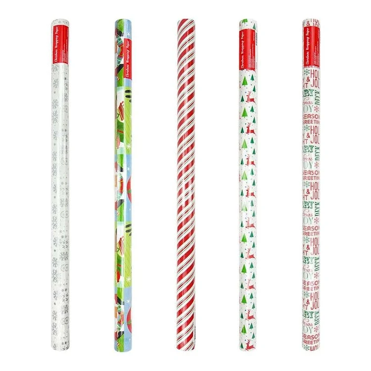 Christmas Gift Wrap 6 Designs - 40 Square Feet Per Roll 1