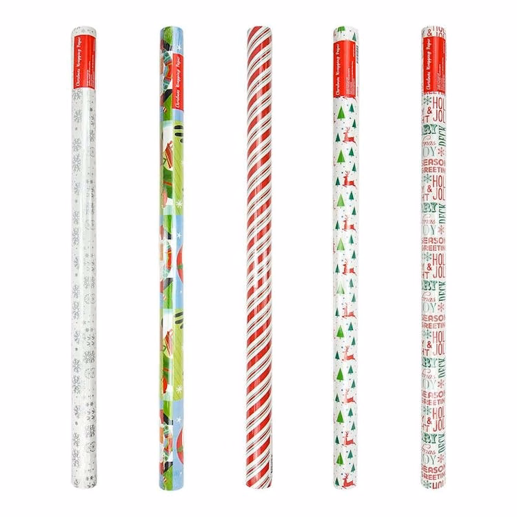 Christmas Gift Wrap 6 Designs - 40 Square Feet Per Roll