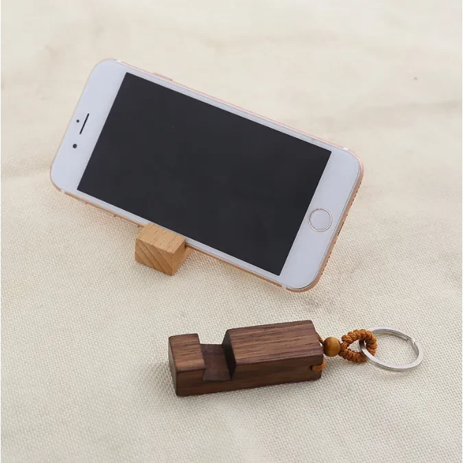 Wood Phone Stand With Key Chain 1