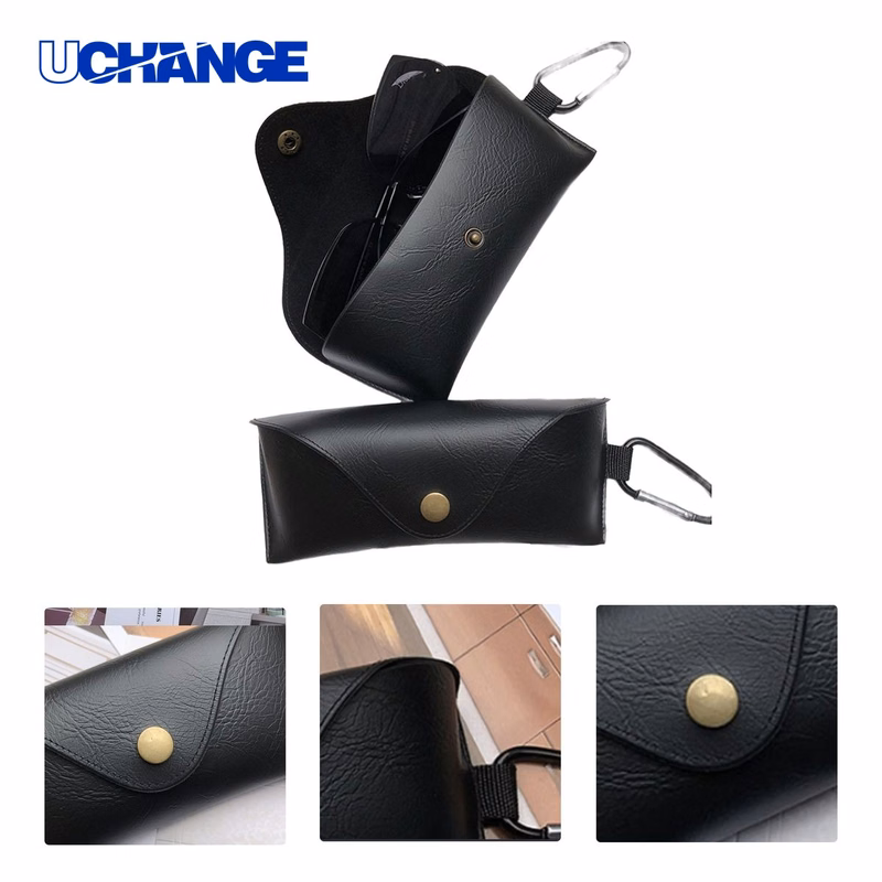 Eyewear Personalized Leather Glasses Case with Snap Closure Organizer