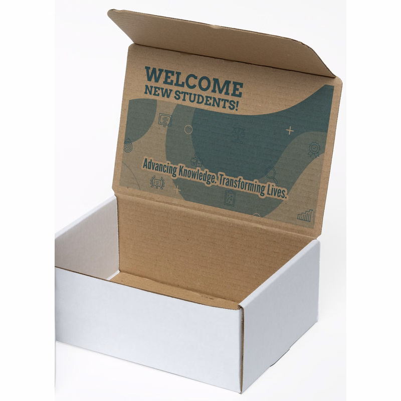 One Color White Display Mailer Box w/Inside Imprint (10" x 7" x 4")