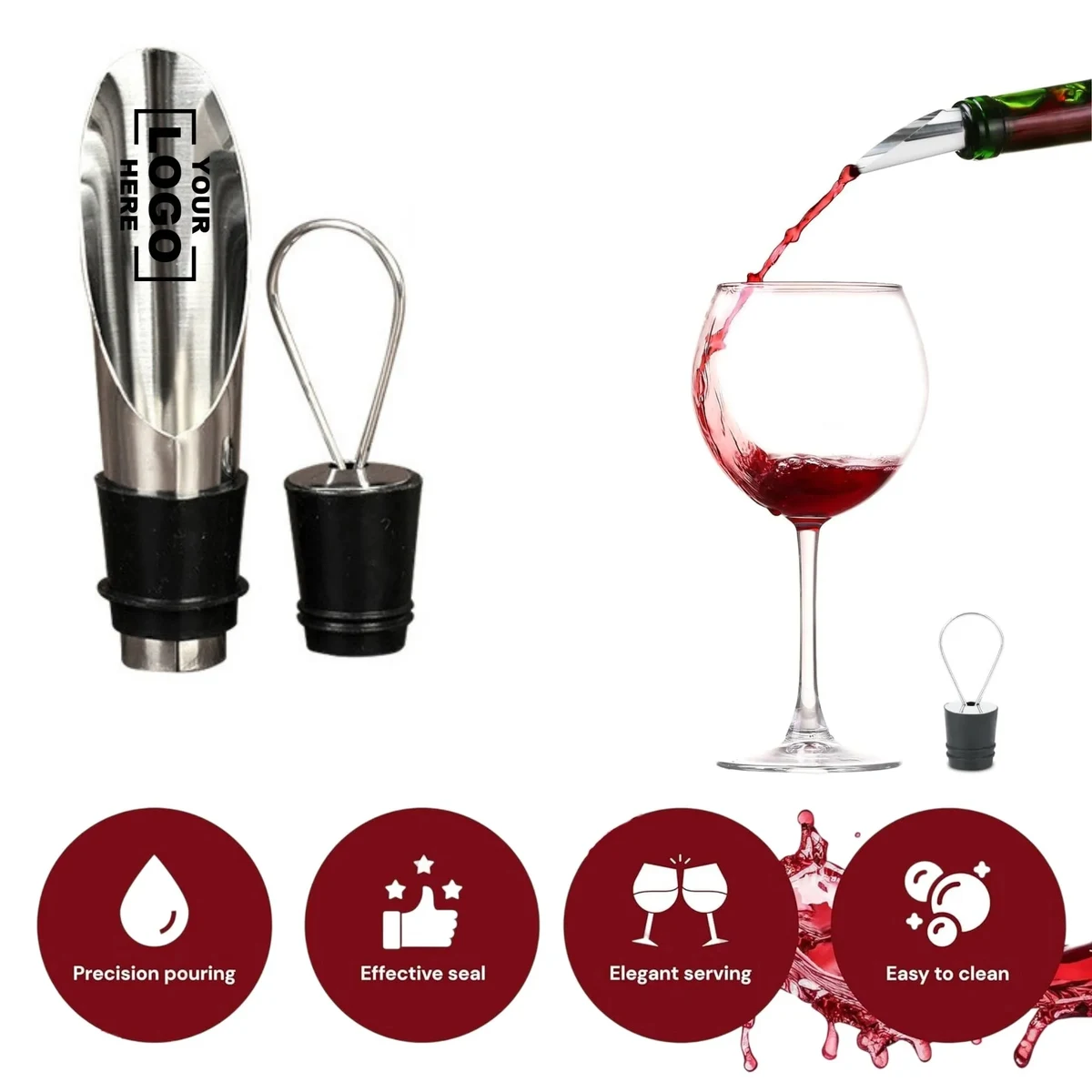 Stainless Steel Red Wine Preservation Wine-Stopper Pourer 1