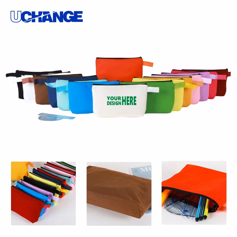 Multi-Color Canvas Zipper Pouch for Office and Cosmetics