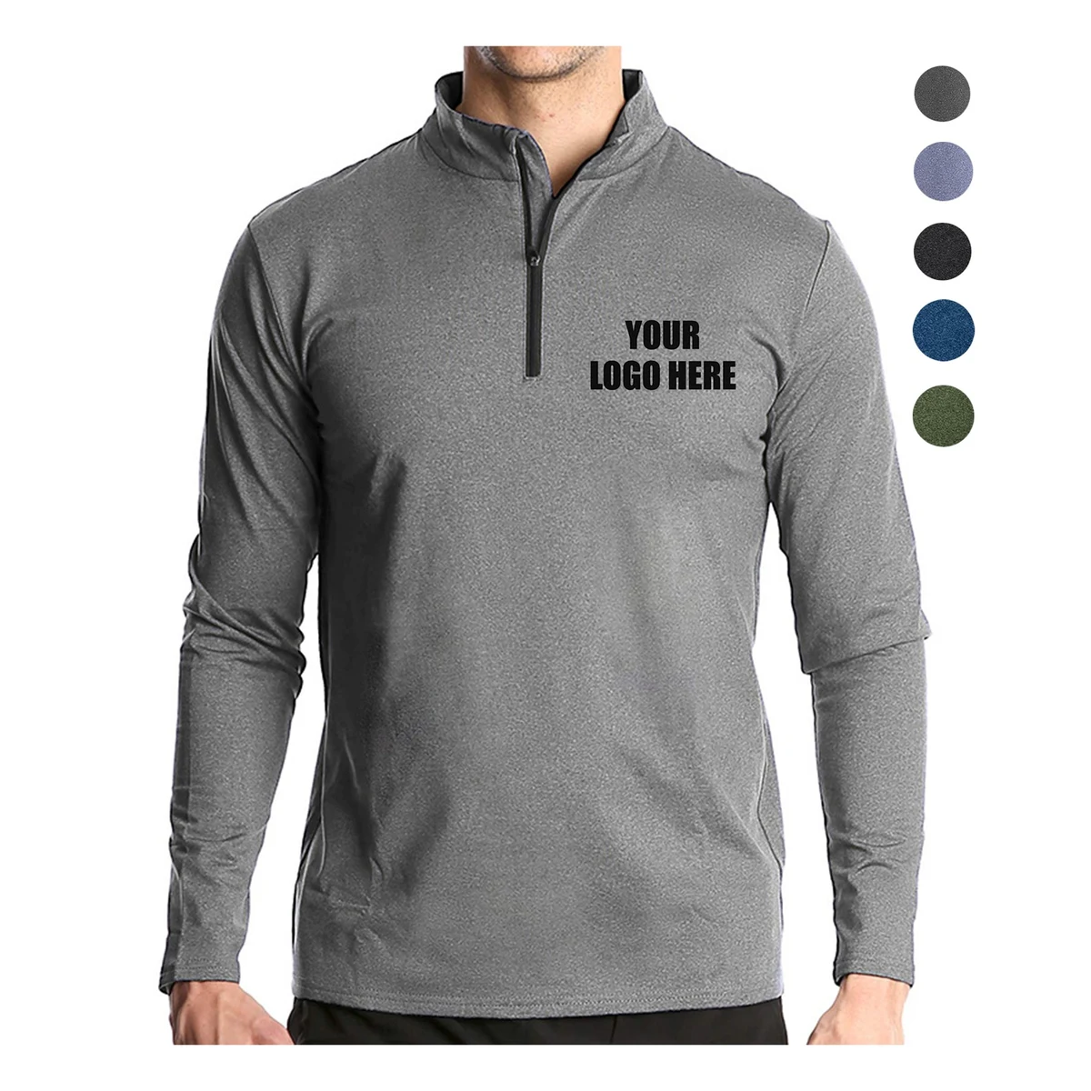 Zip Long Sleeve Athletic Performance Pullover 1