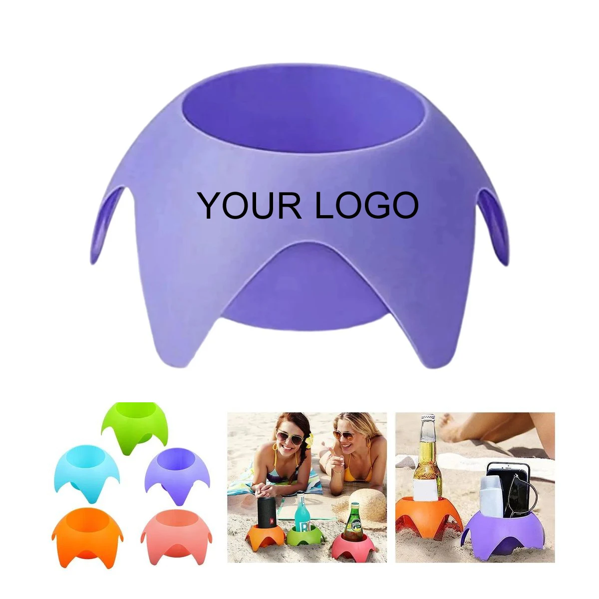 Beach Sand Cup Holders Drink Coasters Set with Stackable Design 1