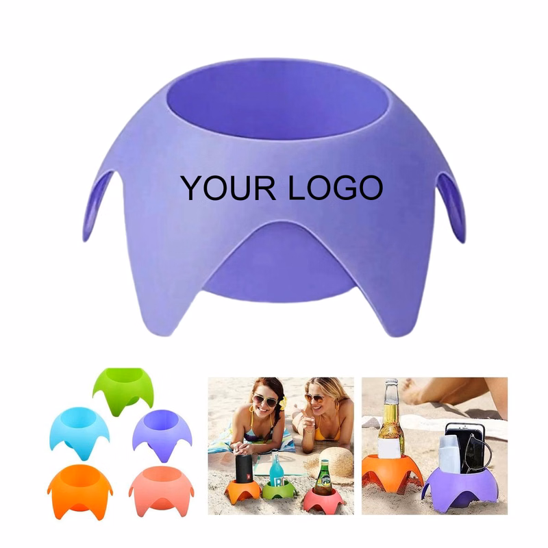 Beach Sand Cup Holders Drink Coasters Set with Stackable Design