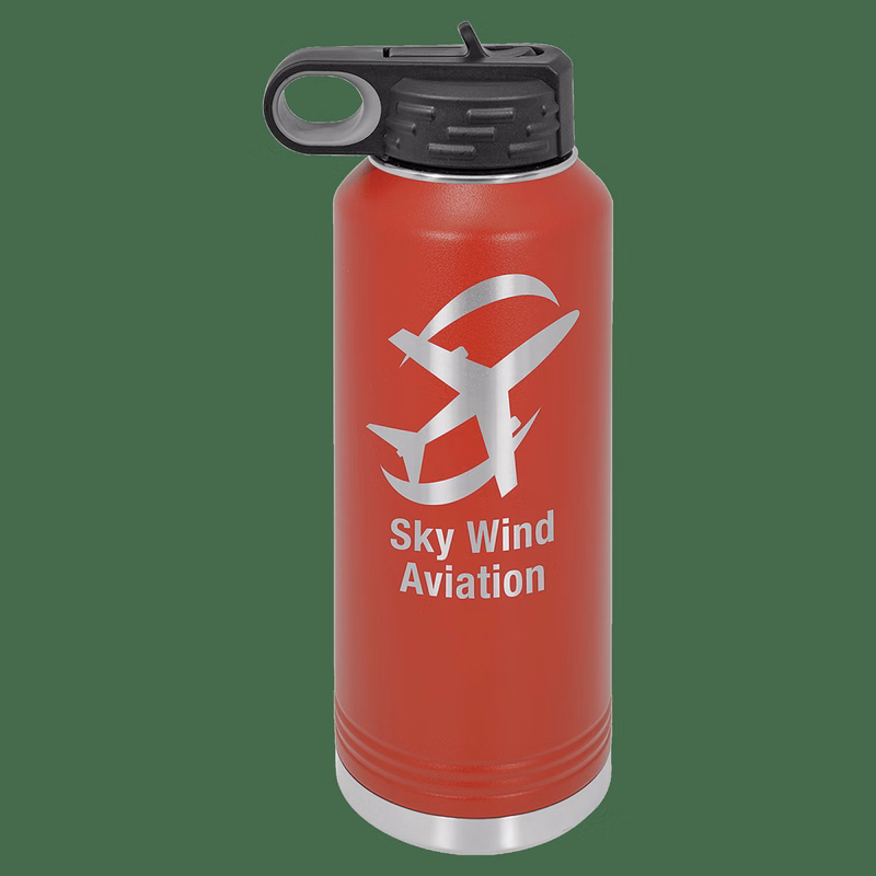 40 oz. Red Powder Coated Laser Engraved Polar Camel Water Bottles