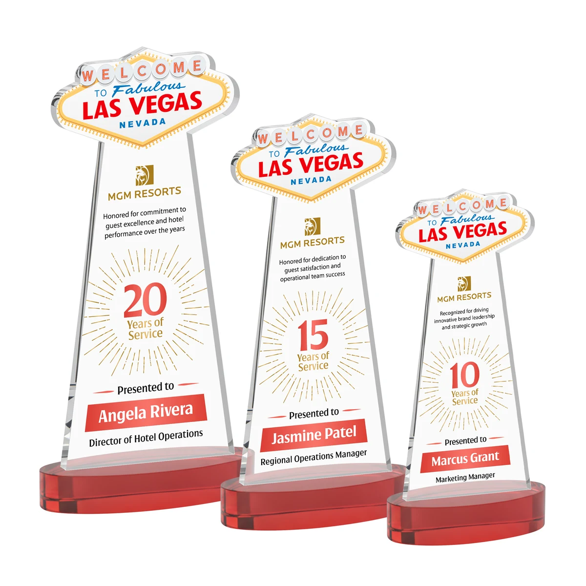 Las Vegas VividPrint™ Award on Alberton Base - Red 1