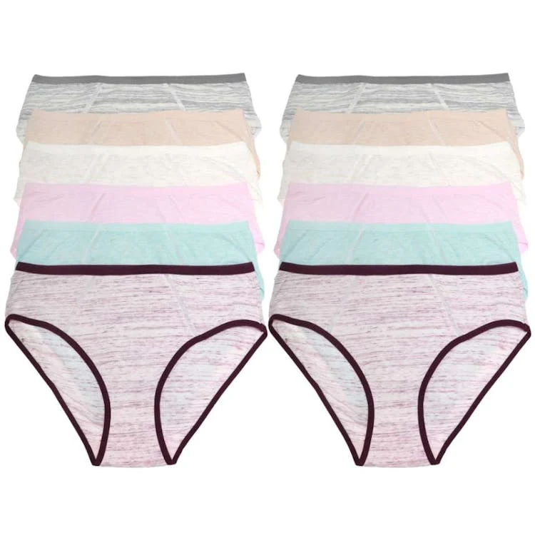 Cotton Marled Bikini Panties - Assorted Colors S-XL 1