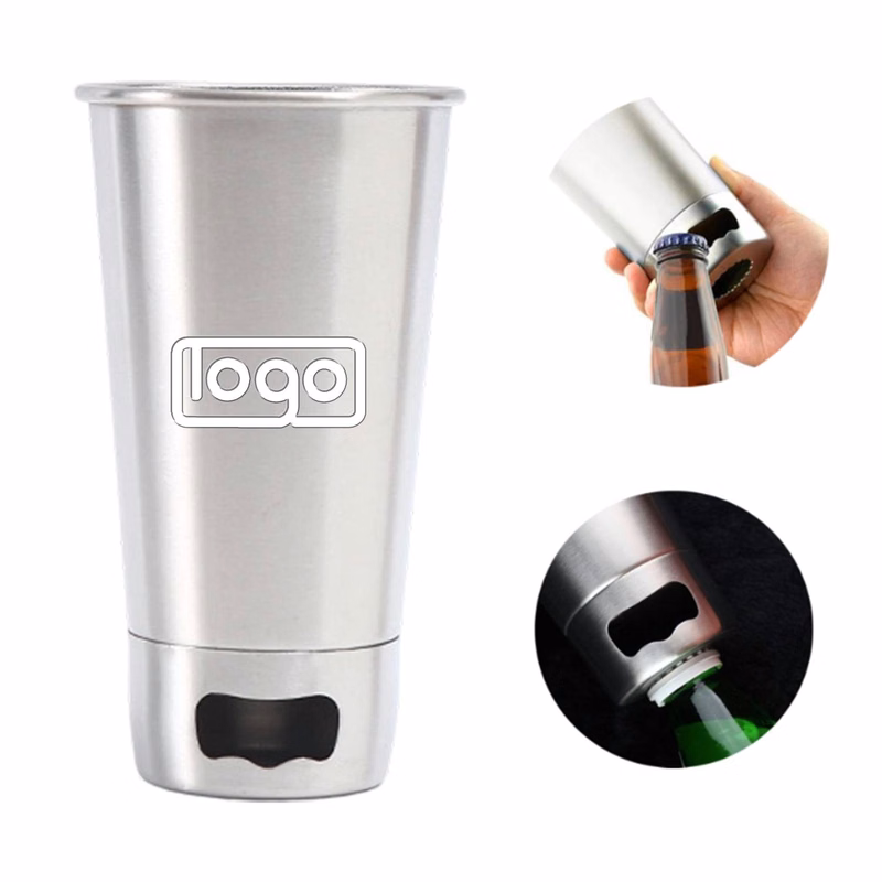 16oz Stainless Steel Pint Tumbler w/ Bottle Opener