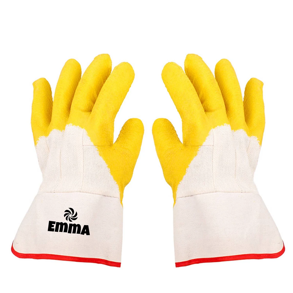 Safety Rubber Palm Gloves Cotton Canvas Liner 1
