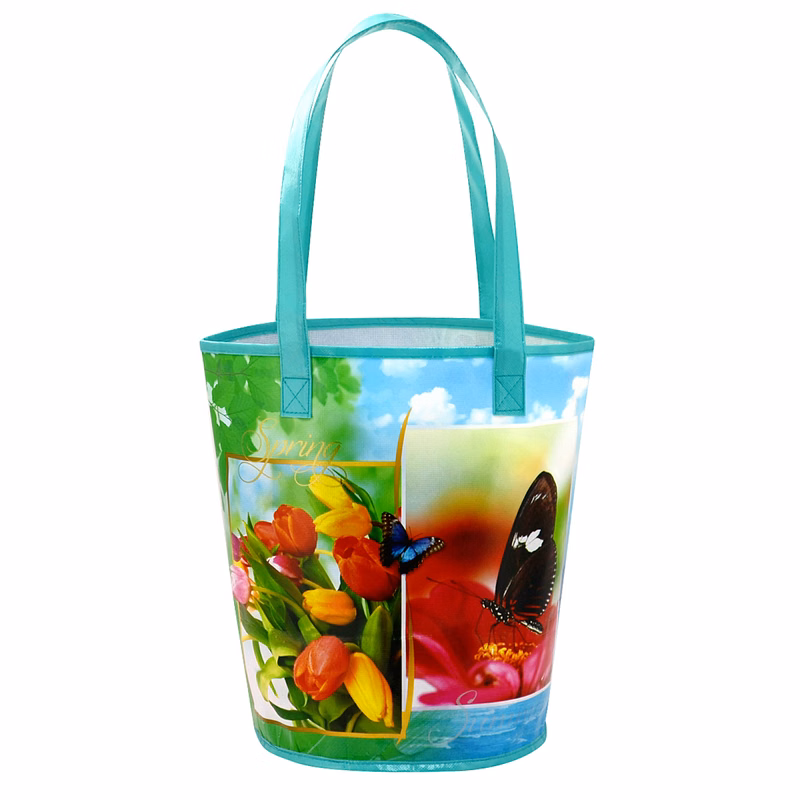 Custom 135g Laminated Non-Woven Bucket Bag 15"x12"x9"