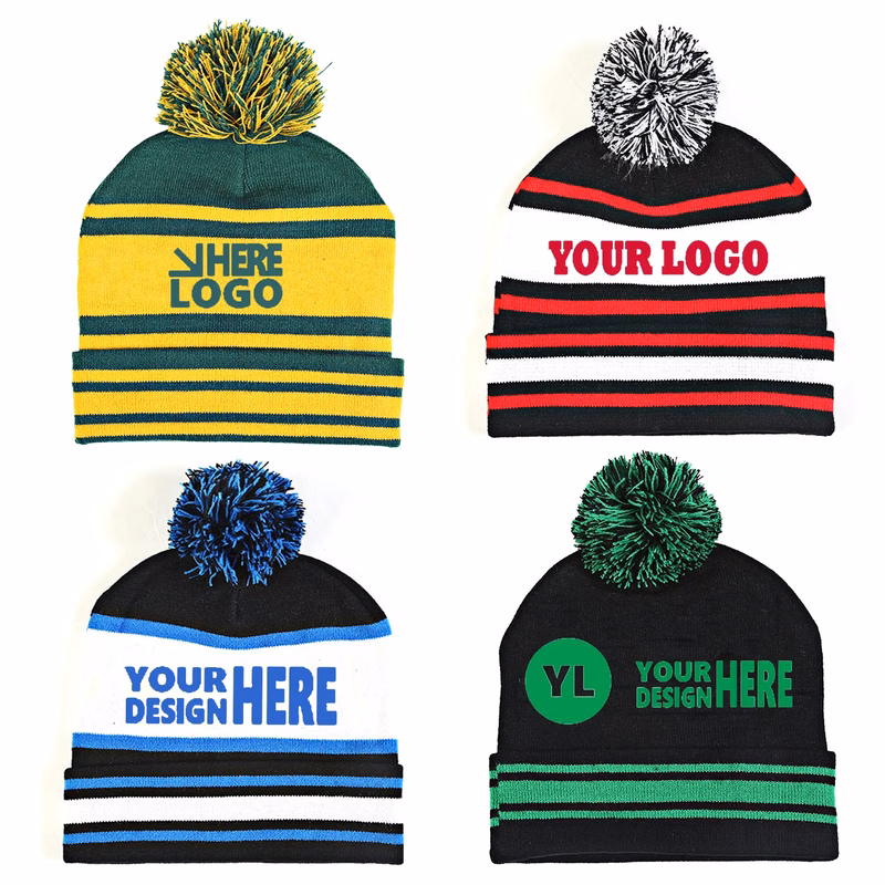 Custom Kinnted Pom Beanie Hat
