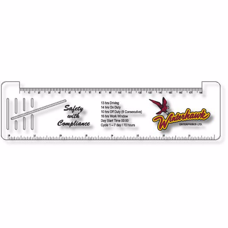 .020 Clear Plastic Logbook Ruler, Stock Shape LBR8 (2.25"x8.5"), Spot Colour
