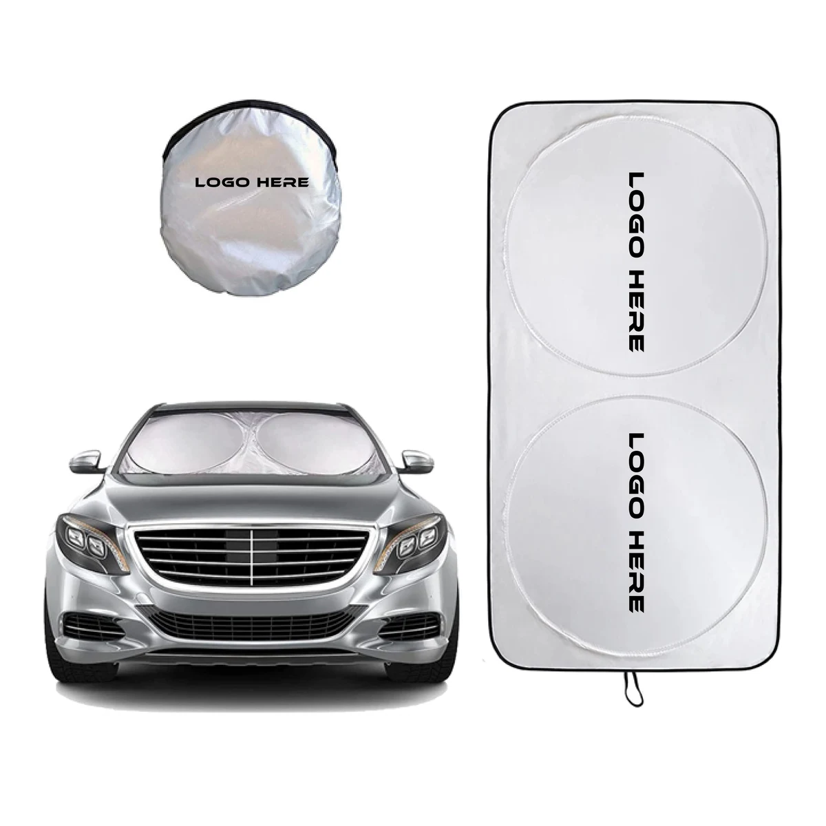 MOQ 50 Universal Fit 75x36 Foldable Car Sunshade for UV & Heat Protection 1