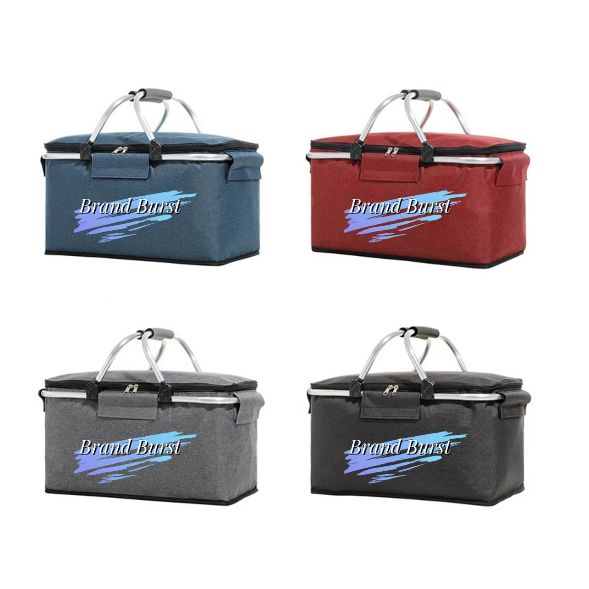 18L Solid Color Foldable Insulated Picnic Basket 1