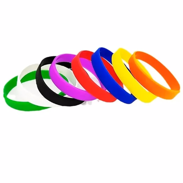 Custom Silicone Rubber Wristbands 7.08 inch — Colorful Athletic Team Promotional