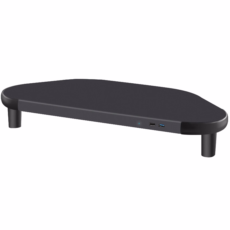 Metal Corner Desk Monitor Riser with Storage and USB Hub