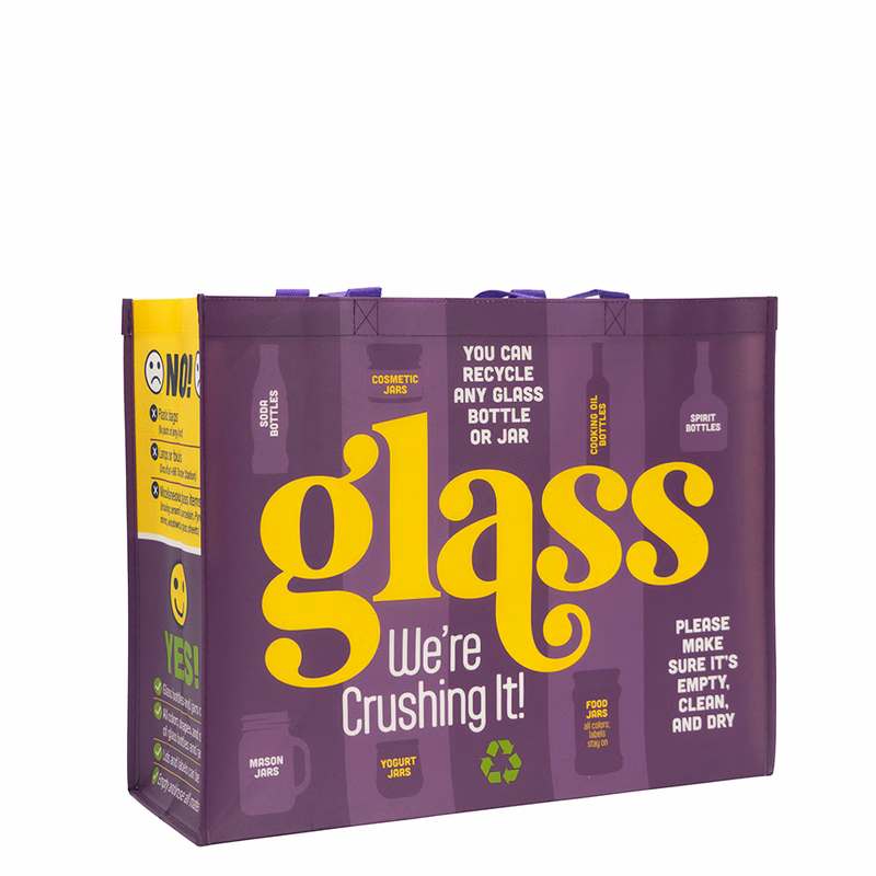 Custom Full-Color Laminated Non-Woven Recycling Bag 19"x15"x7"